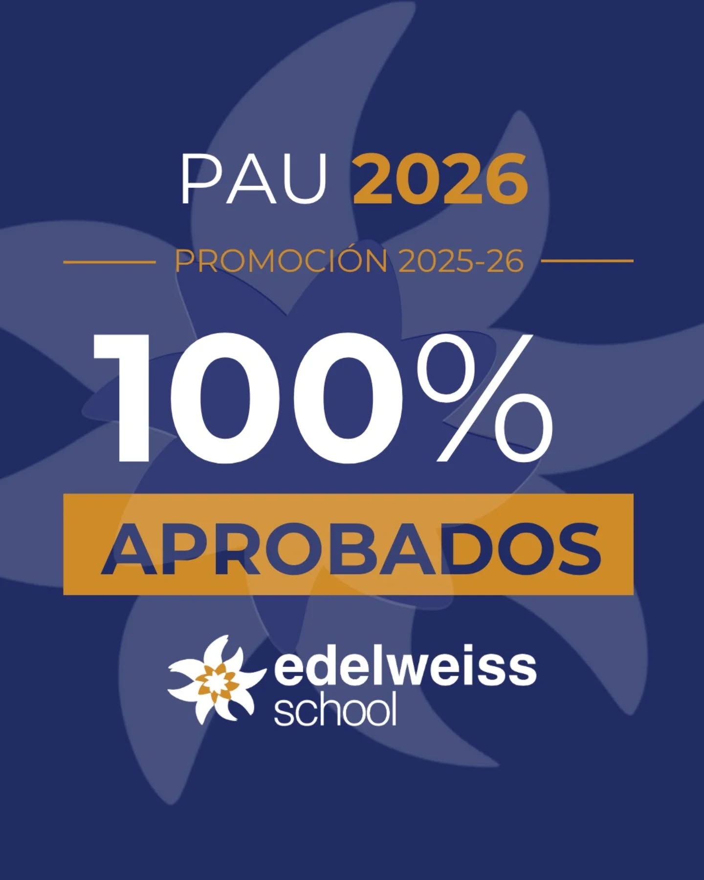 🎓 𝟭𝟬𝟬% 𝗔𝗣𝗥𝗢𝗕𝗔𝗗𝗢𝗦 𝗘𝗡 𝗦𝗘𝗟𝗘𝗖𝗧𝗜𝗩𝗜𝗗𝗔𝗗! 🎉

Enhorabuena a alumnos, familias y profesores de nuestra 9ª Promoción de Bachillerato por los resultados en la #PAU2026.

Con un 7,12 de media en la fase obligatoria, la Promoción 2025-26 cierra su etapa en el cole y empieza una nueva aventura 🚀

Aunque ya lo sabéis: esta siempre será vuestra casa. Aquí estaremos para lo que necesitéis ❤️